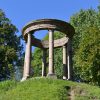 Pavilion - rotunda in Tempļakalna park in Alūksne on a summer day