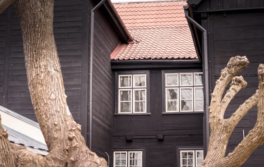 The windows of Mrs. Hoyer's guest house from the outside