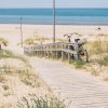 A gray dune in the south-western district of Ventspils with a built pedestrian path