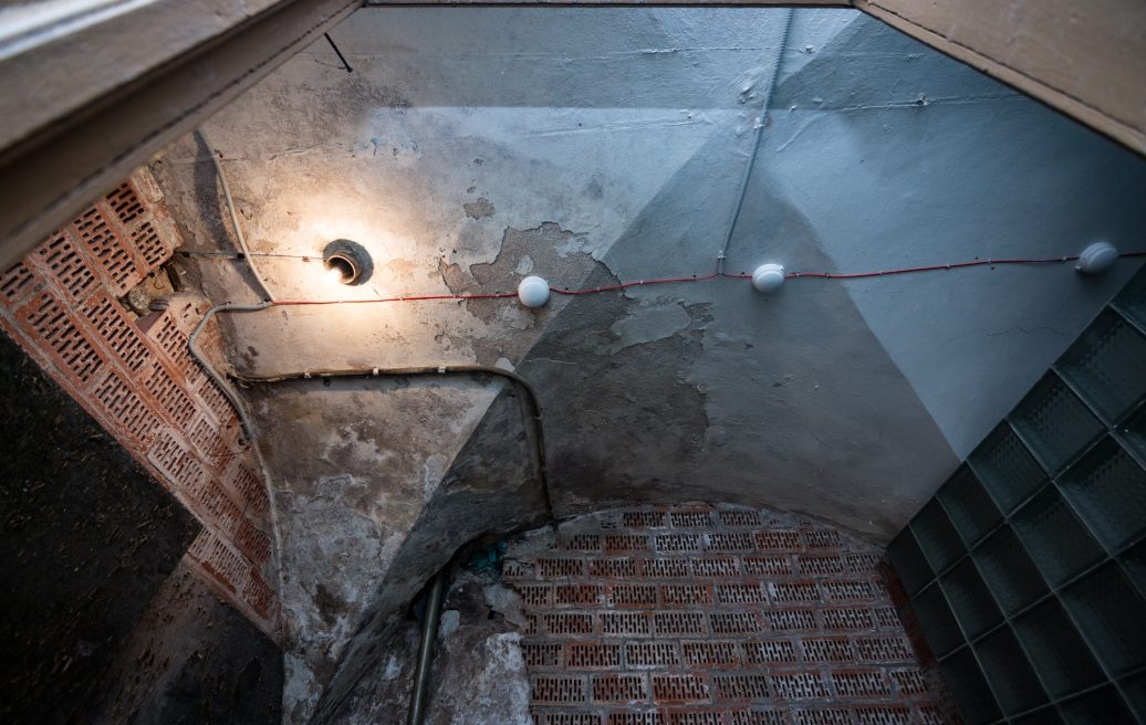 The ceiling of Sigulda's New Castle before reconstruction