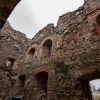 Cēsis medieval castle ruins with a view of the sky and one of the corners of the castle site