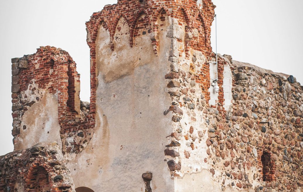 The preserved castle ruins of Dobele Castle