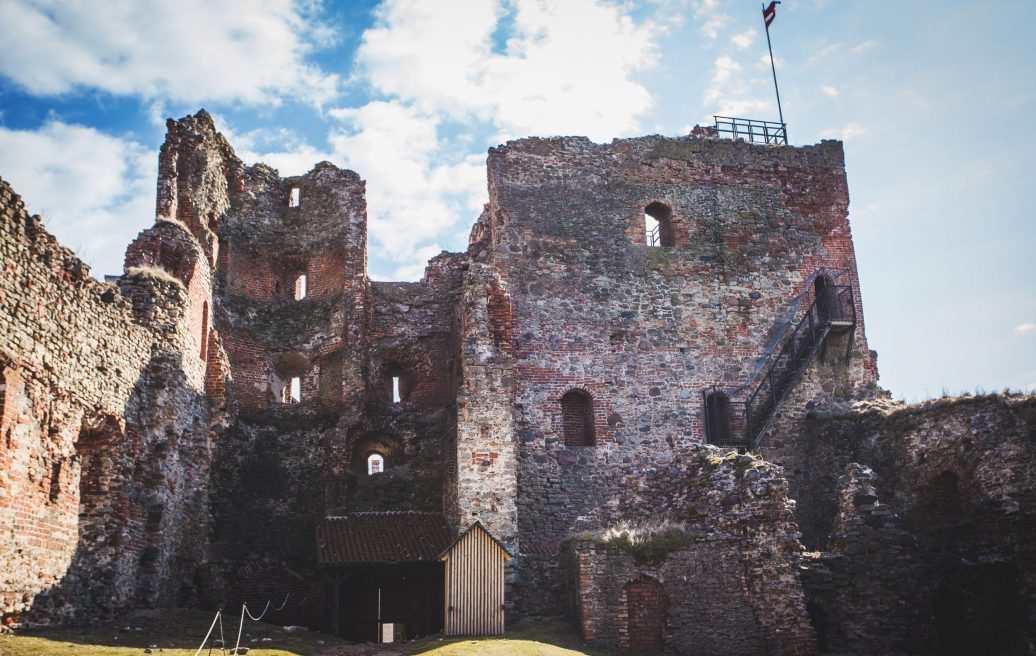 Bausakas castle from outside in summer day