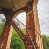 The stairs of the Kemeri water tower leading up the tower. Before reconstruction.