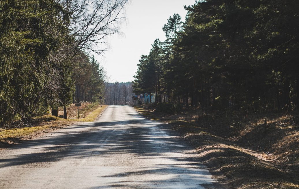 The “Ventiņi-lībieši” Cycle and Foot Path before construction. Full view of the road