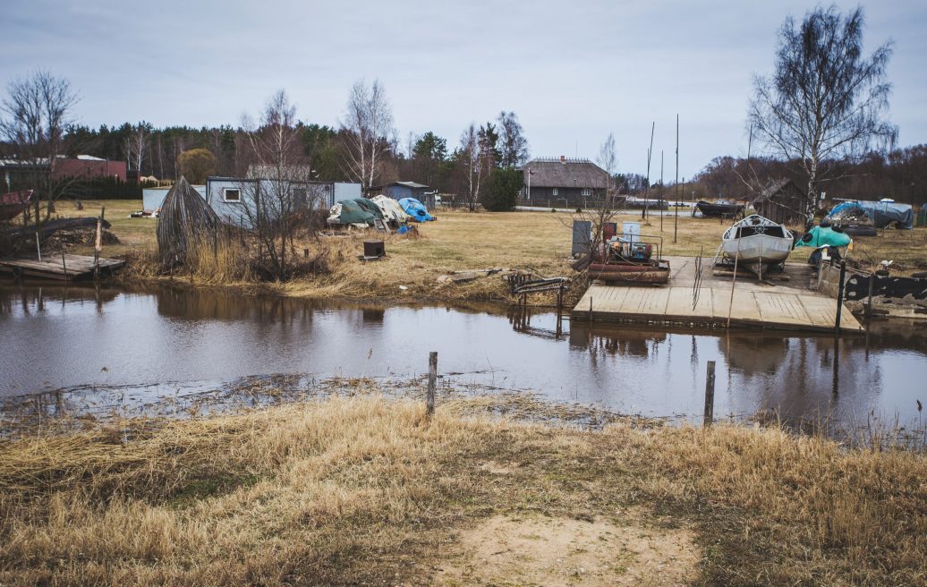 Carnikava fishing village with a boat dock