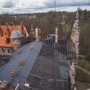 The roof of Cesvaine Castle during reconstruction