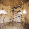 Interior works of the Vietinghoff Family mausoleum building during reconstruction, visible shelves