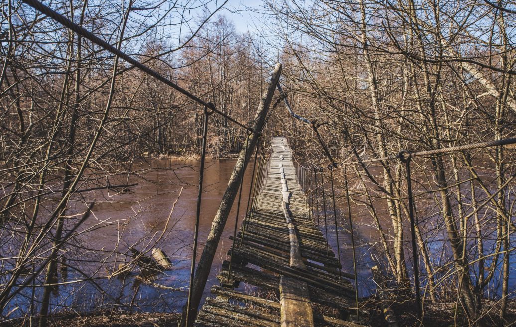 The tiled Footbridge over the Irbe river