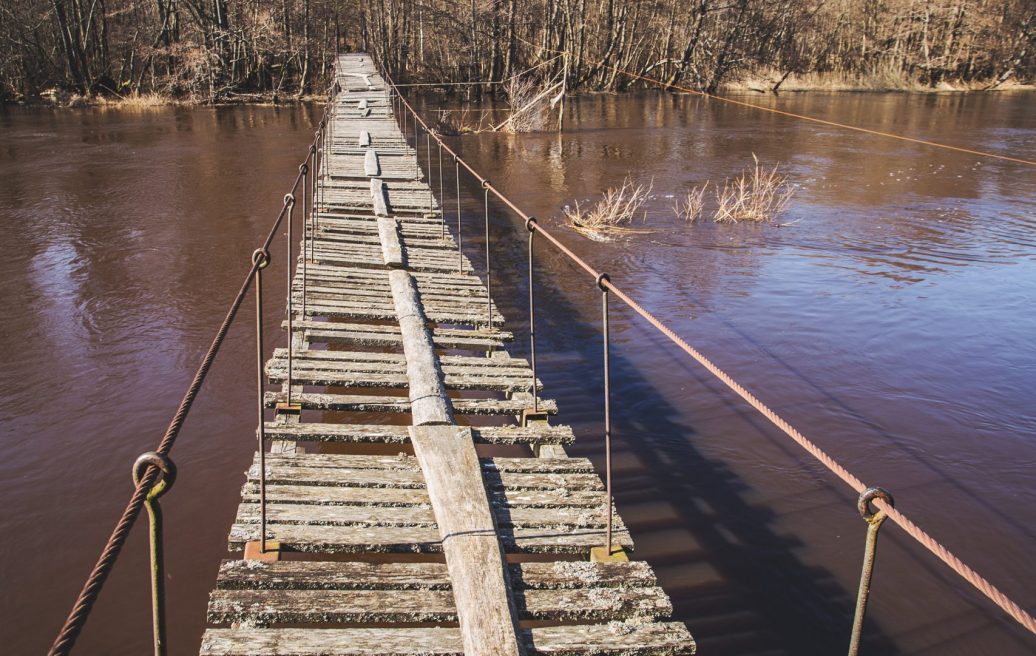 The Irbe Footbridge before the reconstruction of the bridge