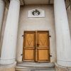 The entrance door of the Rubene Evangelical Lutheran Church