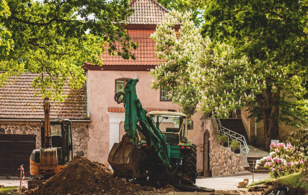 Construction works in The Šlokenbeka Manor Ensemble