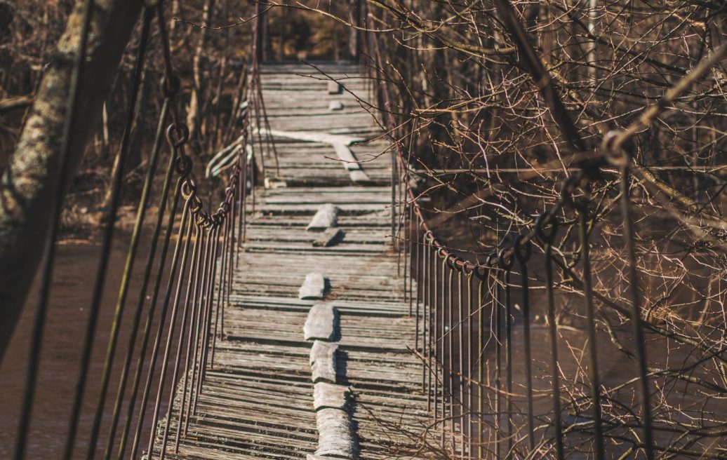 The Irbe Footbridge before reconstruction