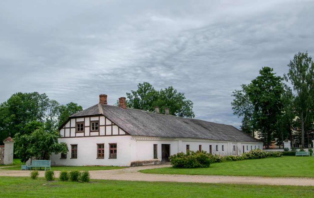 The Crafts House of the Krāslava Castle Complex in the landscape before restoration