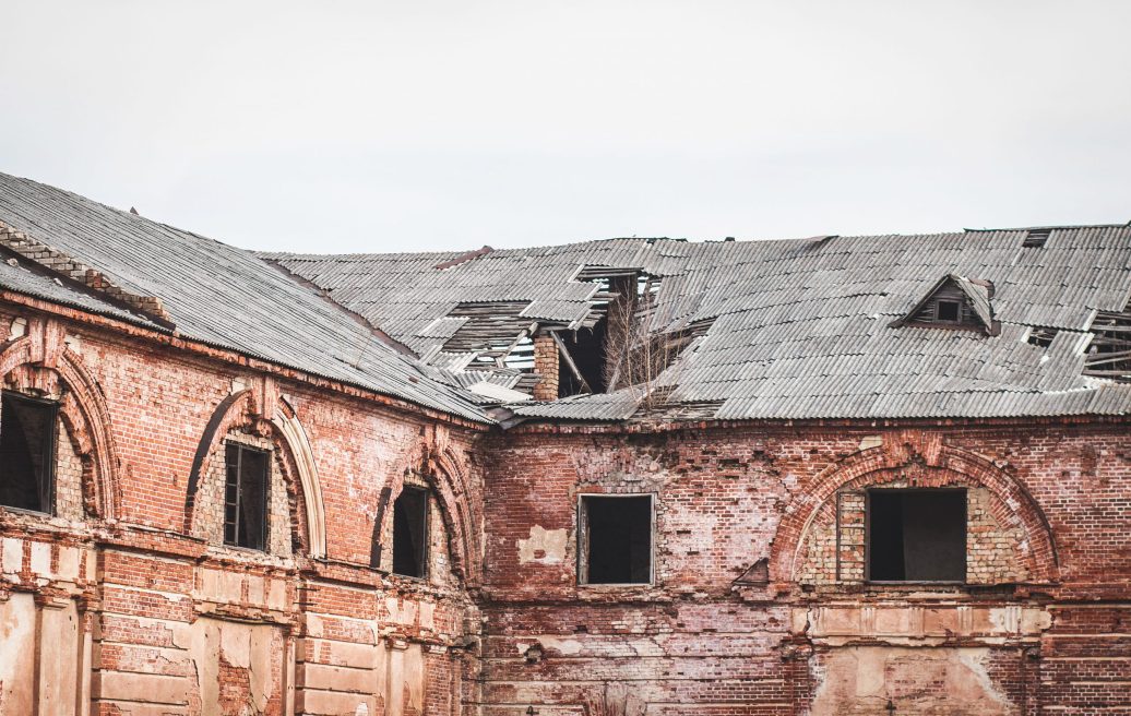 The collapsed roof of the Daugavpils fortress