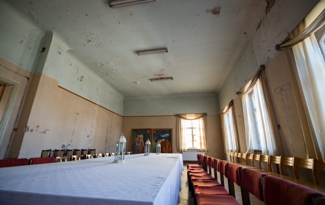 Party room of Krustpils Palace before reconstruction