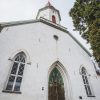 The main entrance door of Smiltene Evangelical Lutheran Church