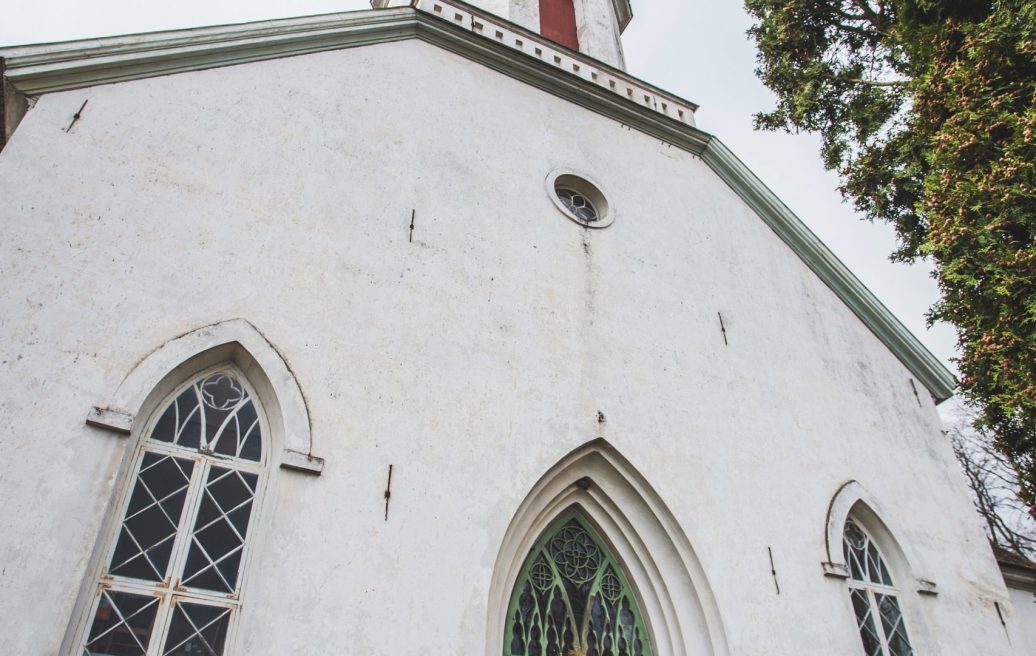 The main entrance door of Smiltene Evangelical Lutheran Church