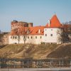 Bauskas Castle view from the outside to the building and castle