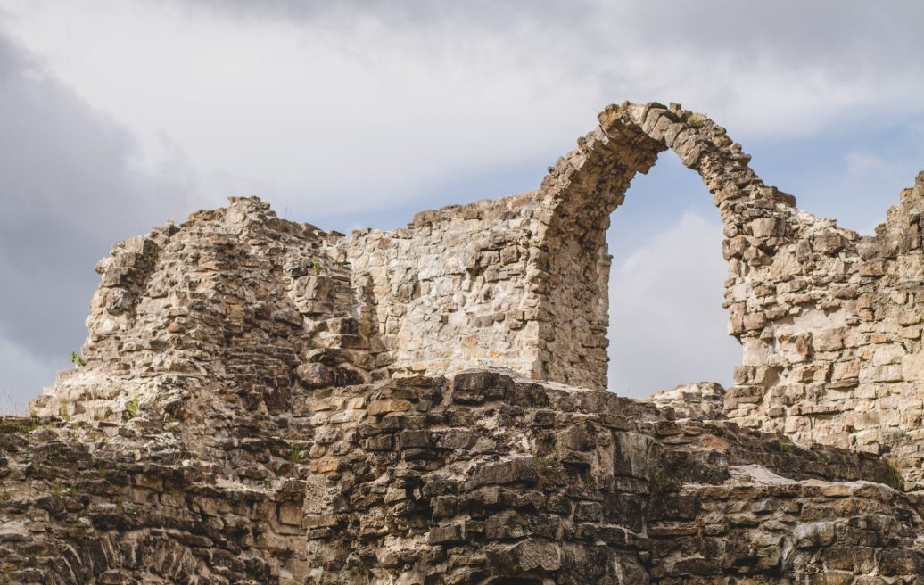 Koknese castle ruins in the landscape