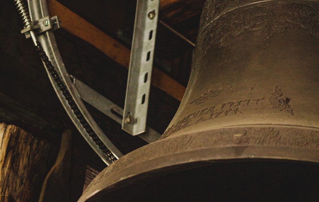 St. Valmiera Simon's Church bell close-up