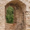 Koknese castle ruins - close-up window relief