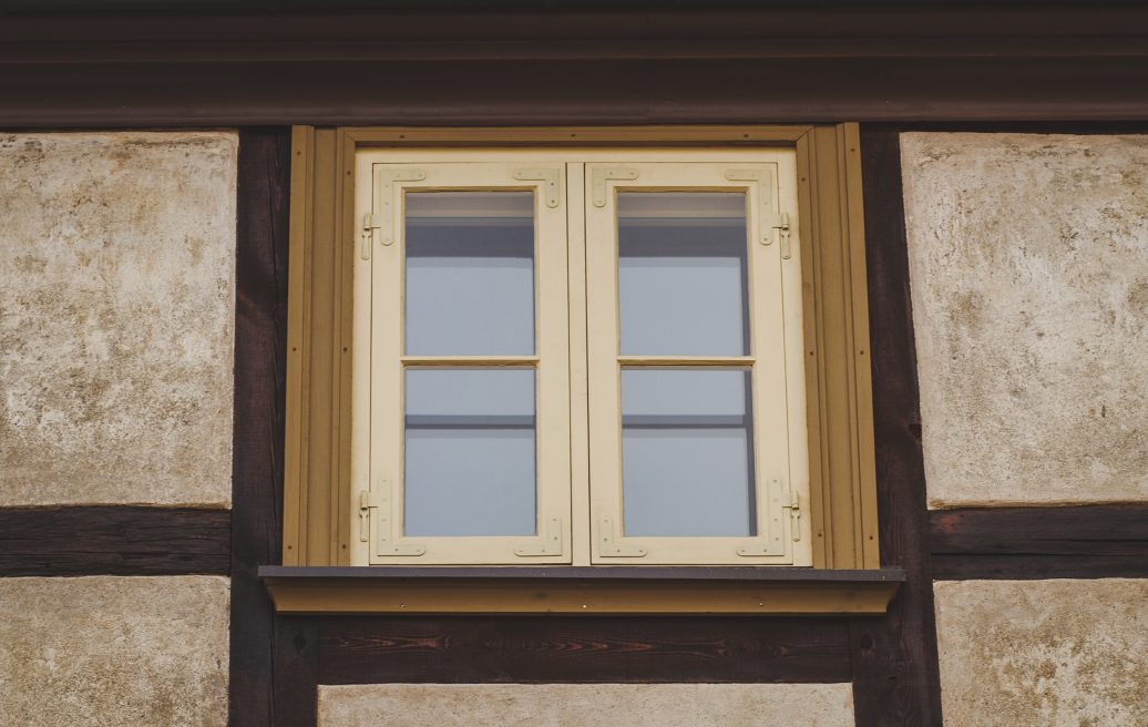 The window of the Jelgava Old Town block building