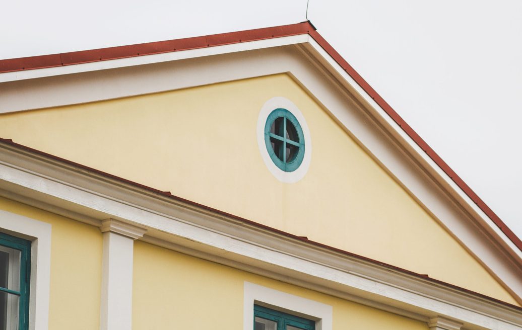 The round window of the roof of the Firks-Pedvāle manor