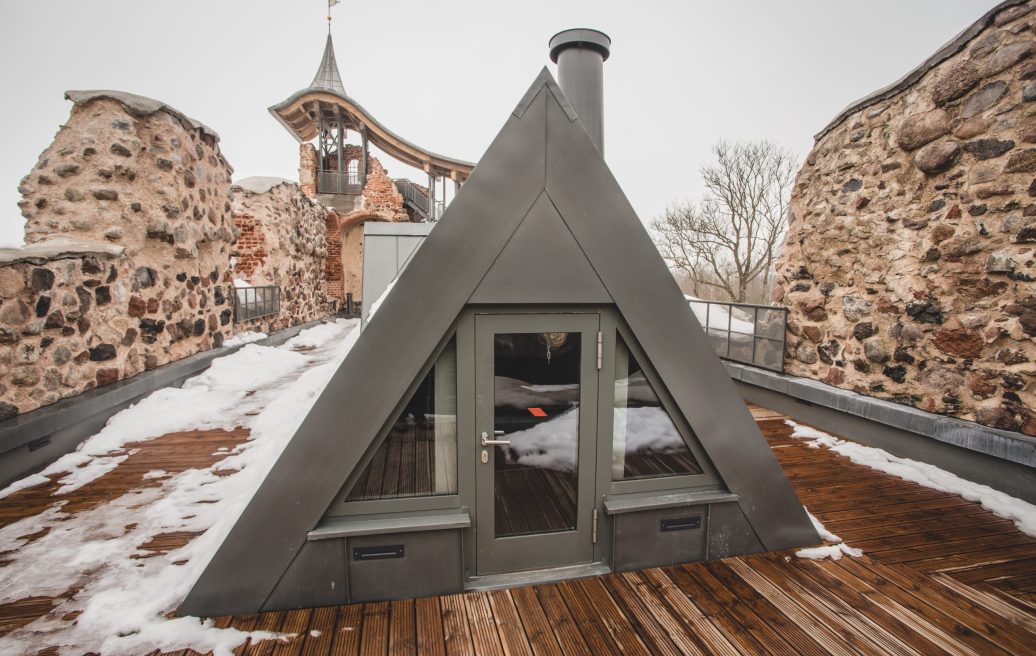 The extension on the roof of Dobeles Castle