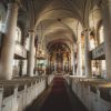 The interior of Liepāja's Holy Trinity Cathedral before restoration