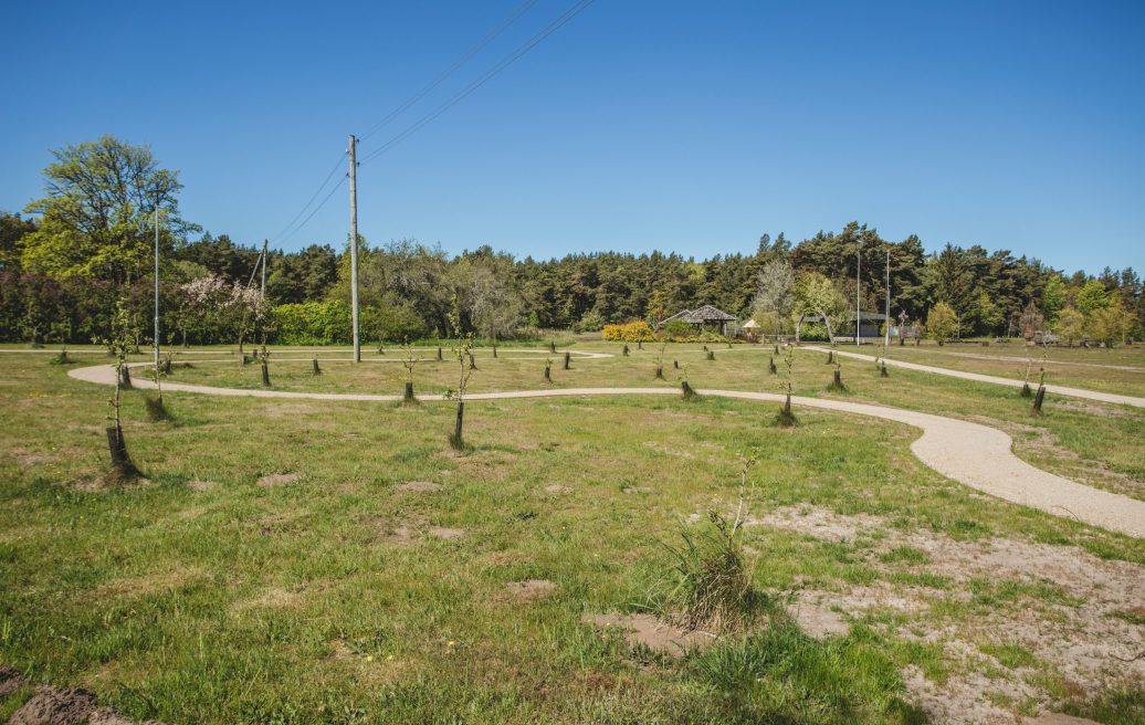 Jūrkalne Nature and Recreation Park “Ugunspļava” with a view of the apple orchard