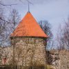 The spire of the southern tower of Alūksne Castle Ruins