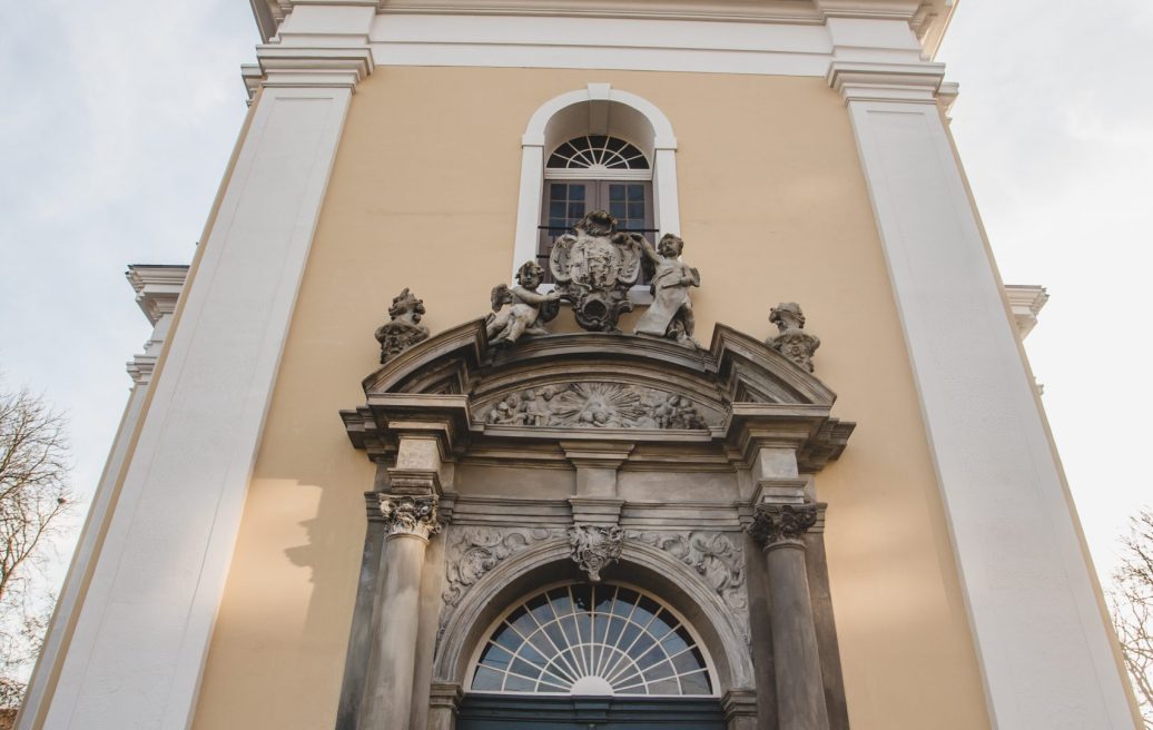 Close-up of the entrance doors of the restored Liepāja Holy Trinity Cathedrals