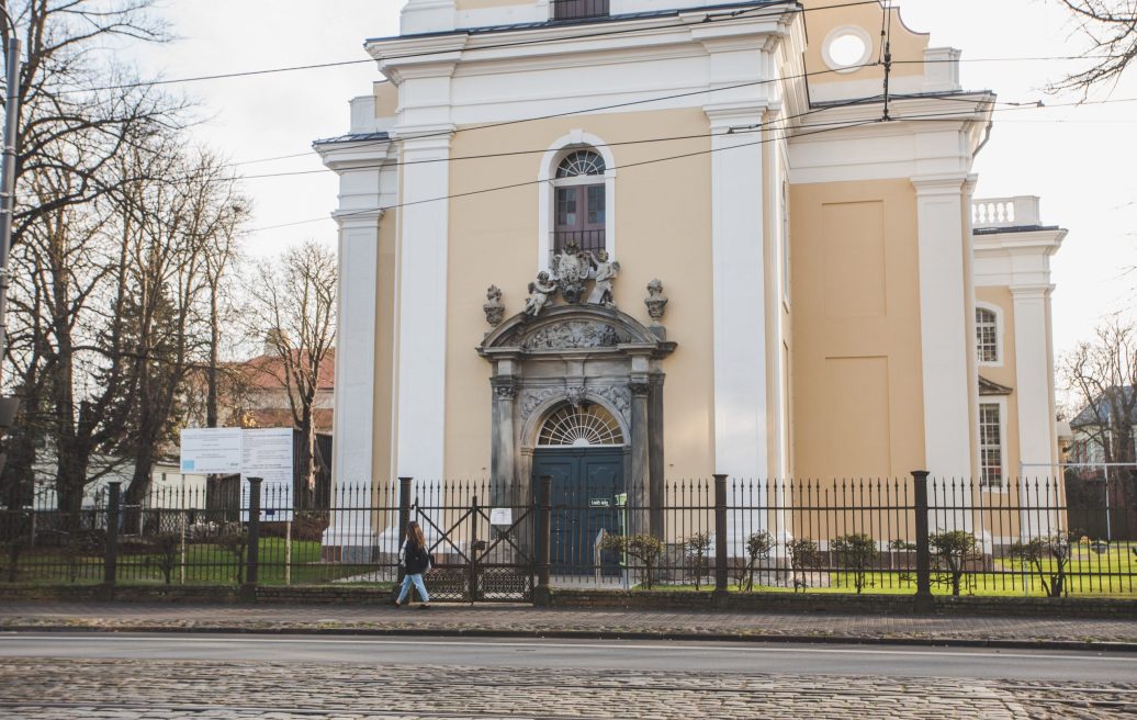 The main entrance door and gate of Liepāja Holy Trinity Cathedral