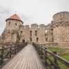 A view of Cēsis medieval castle, seeing the whole castle object