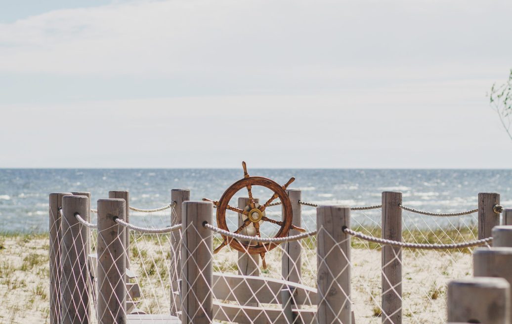 Engure Beach historical shipping exhibit