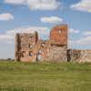 Ludza castle ruins in the summer landscape