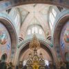 Jelgavas Sv. Simeona un Sv. Annas high ceiling of the Orthodox cathedral with its ornate chandelier