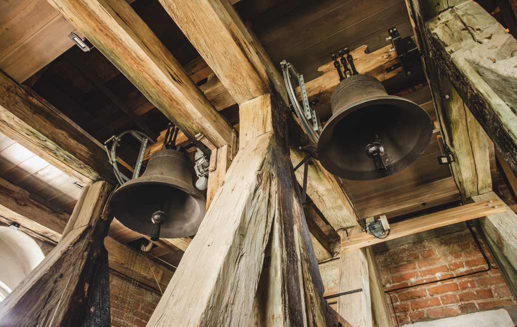 St. Valmiera Simon's church bells close-up