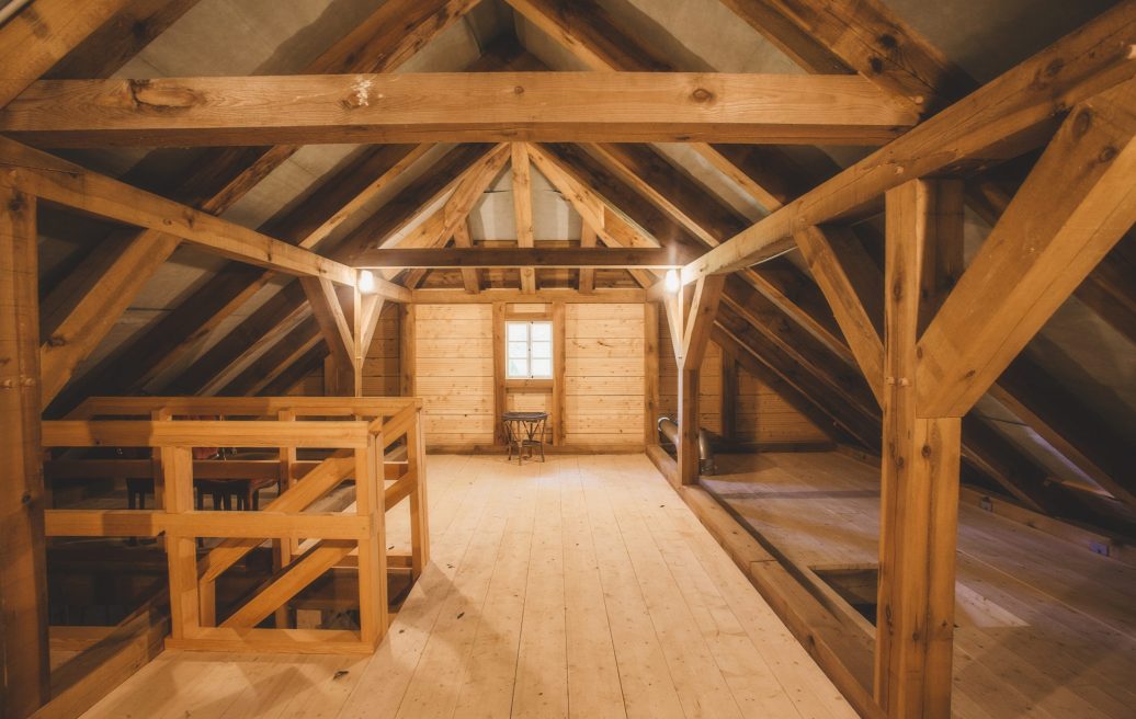 Ungurmuiža attic with wood finish after renovation