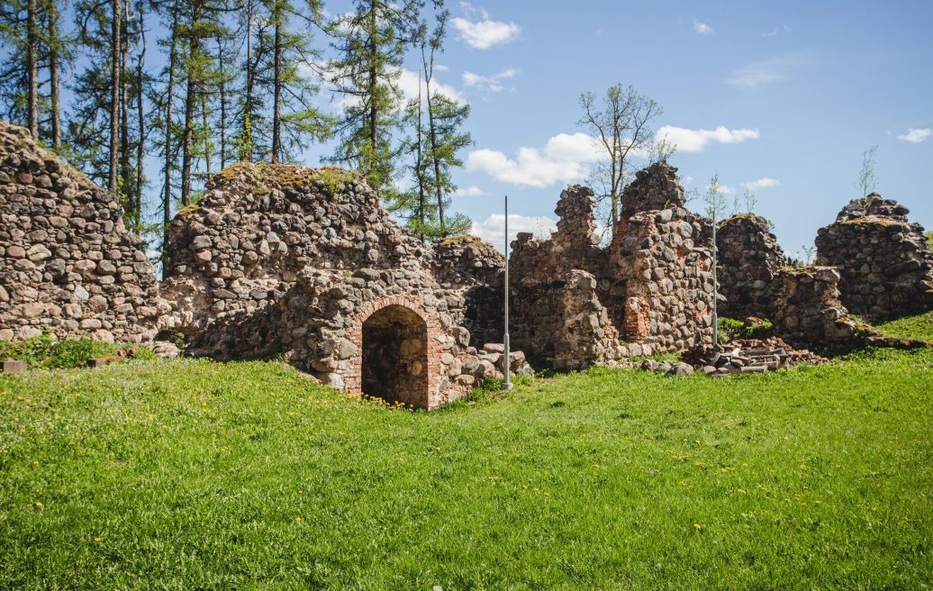 The ruins of the Northern Tower of Ērģeme Medieval Castle