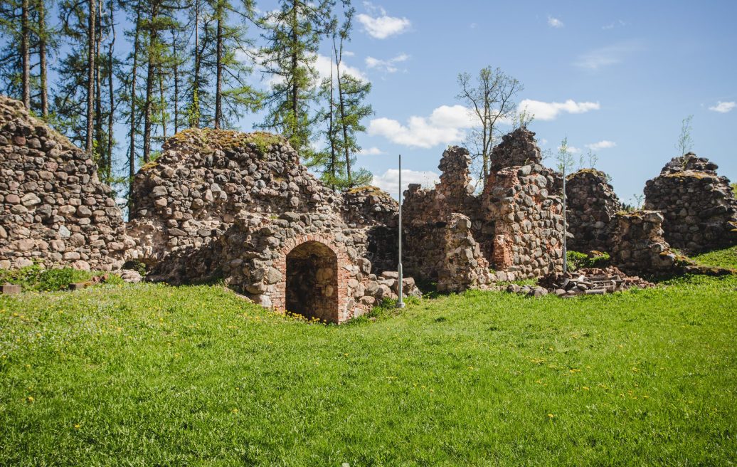 Ērģemes viduslaiku pils Ziemeļu torņa mūra drupas