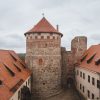 Bauskas castle courtyard and the main tower