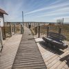 Engure Beach information board, seats and sea view