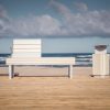 A beach bench in the historical center of Liepāja