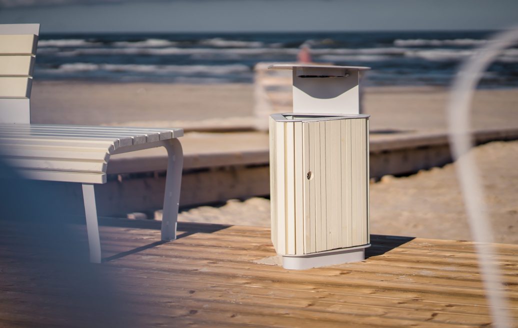 Beach trash in the historical center of Liepāja