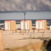 Beach dressing booths in the historical center of Liepāja