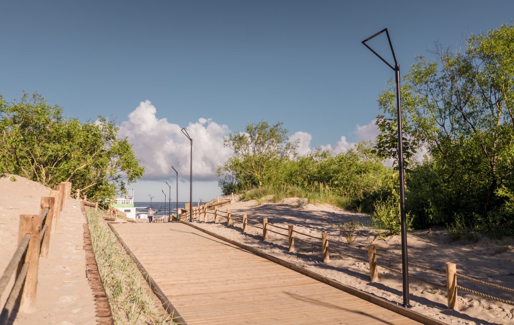 The beach path of the historical center of Liepāja