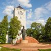 Jelgava Holy Trinity Church Tower and Monument dedicated to Jānis Čakste